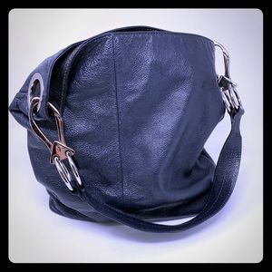 Celsius Geniune Leather Handbag Purse Navy Hobo